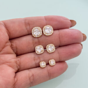 Trio Quadrado Cristal e Zircônia