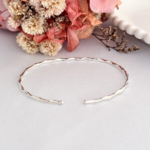 Bracelete Fio Torcido Ajustável Prata 925