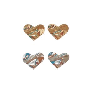 Brinco Coração Orgânico-2 x 1,5cm