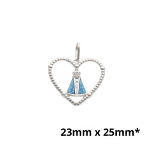 Pingente Coração Nossa Senhora Prata 950