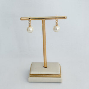 Brinco Pérola com Zircônia 1,5cm