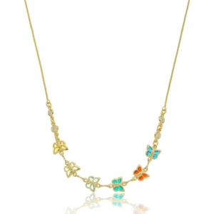 Colar Choker Borboletas Coloridas