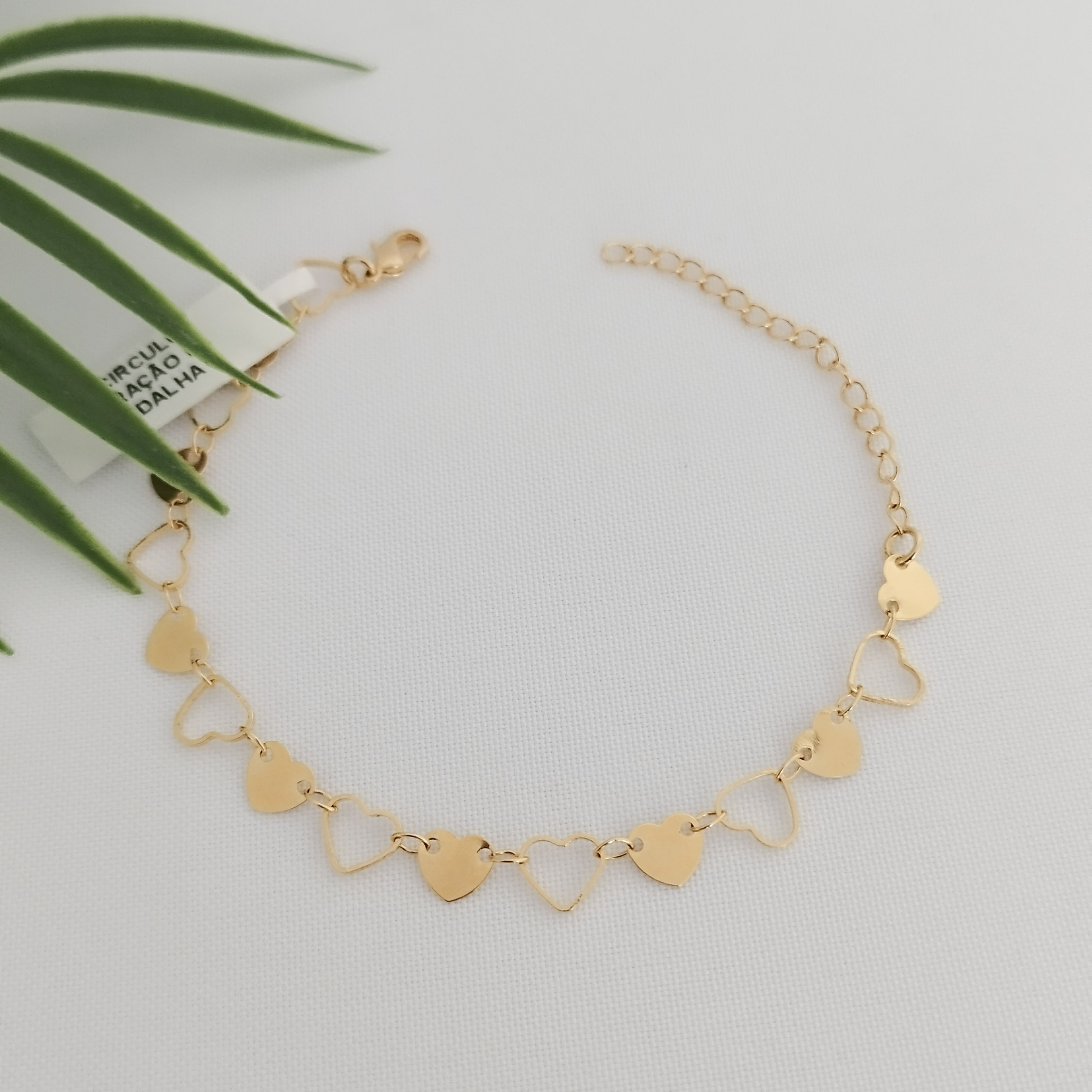Pulseira Coração Liso e Vazado