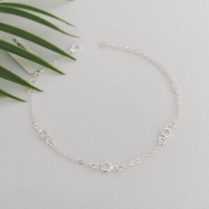 Pulseira Pedrinhas Zircônia Banho de Prata