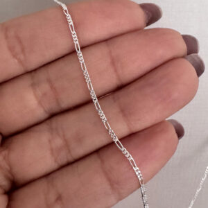 Corrente Elos 3x1 1mm Prata 925-60cm