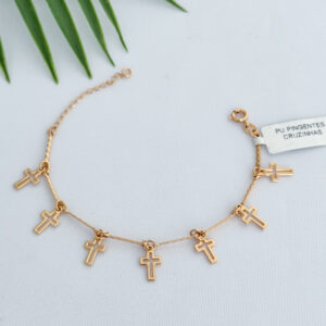 Pulseira Pingentes Cruzinhas