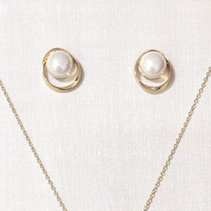 Brinco Círculo Pérola Shell-2x2cm