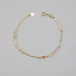Pulseira Infantil Pedrinhas Coloridas-14cm