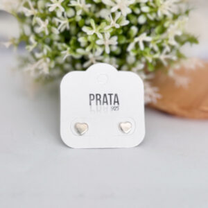 Brinco Mini Coração Prata 925-4mm