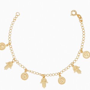 Pulseira Mão de Fátima Medalha