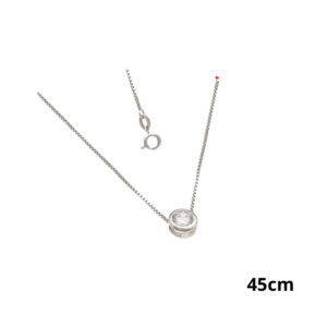 Colar Veneziana Pingente  Ponto de Luz Prata 950-45cm