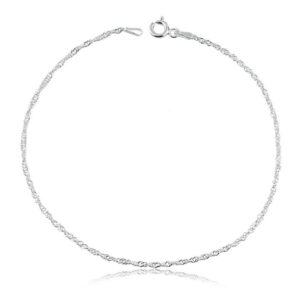 Tornozeleira Singapura Fininha Prata 925-24cm