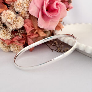Bracelete Fio Abaulado Aro Liso de 5mm de Prata 925