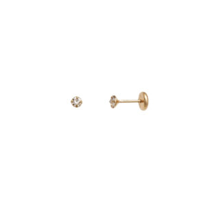Brinco Pedrinha de Cristal 3mm-Tarraxa Baby