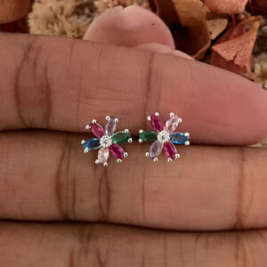 Brinco Flor Colorido-10x10mm