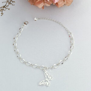 Pulseira Elos Pingente Borboleta-20cm