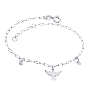 Pulseira Pingentes Espírito Santo e Zircônias Prata 950-20cm