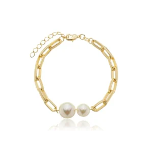 Pulseira Corrente Duas Pérolas