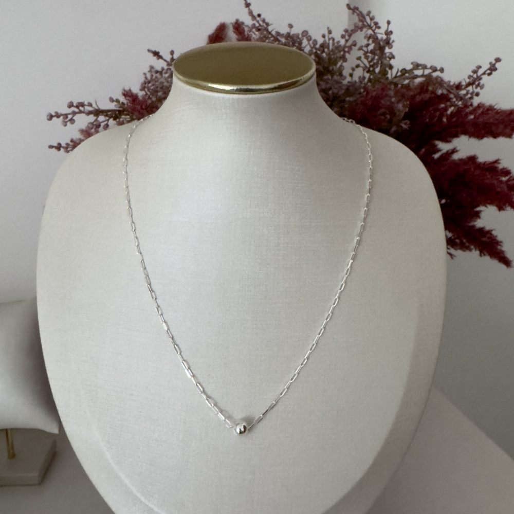 Colar Cartier Pingente de Bola Lisa Prata 950-43cm