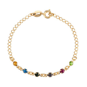 Pulseira Pedrinhas Coloridas 14cm