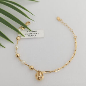 Pulseira Cartier Pérola e Bolinha
