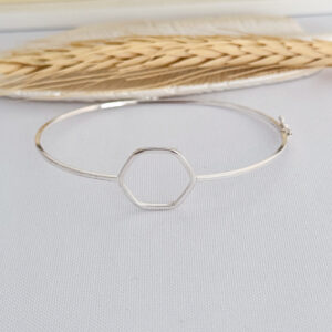 Bracelete Hexagonal Prata 925