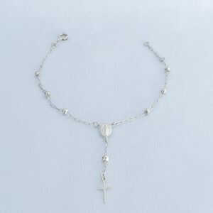 Pulseira Terço Prata 925-18cm