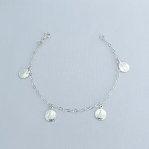 Pulseira Pingente de Nossa Senhora Prata 925-18cm