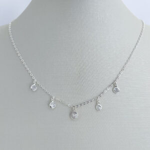 Colar Pedrinhas de Zirconia-45cm