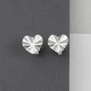 Brinco Coração Orgânico Prata 925-1,5x1cm
