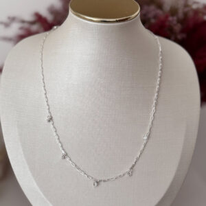 Colar Cartier Pingentes de Zircônias Prata 950-45cm
