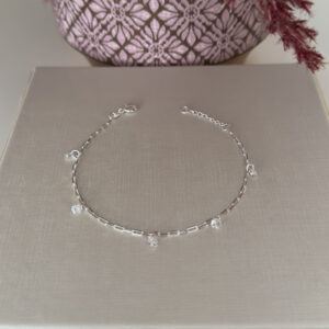 Pulseira Cartier Pedrinhas de Zircônia Prata 950-20cm