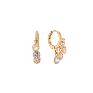 Argola Pingente Várias Zircônias-2cm
