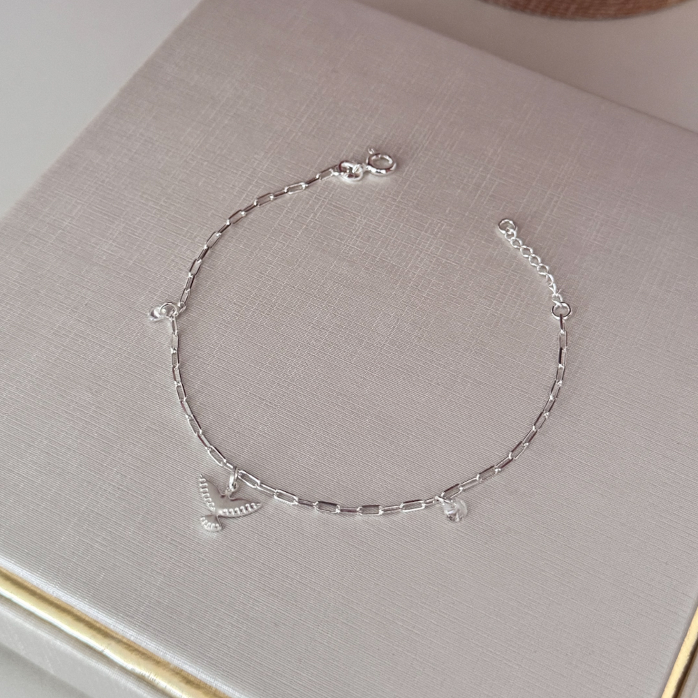 Pulseira Pingentes Espírito Santo e Zircônias Prata 950-20cm - Imagem 2