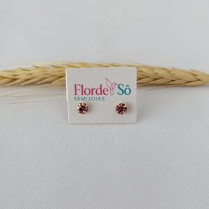Brinco Infantil Cristal Rosa