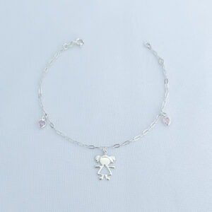 Pulseira Menino e Menina Prata 925-18cm