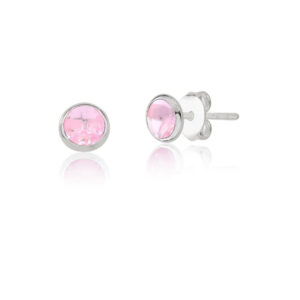 Brinco Ponto de Luz Rosa de Prata 925