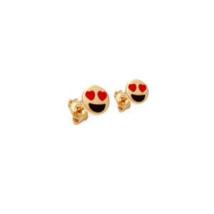 Brinco Emoji Olhos de Coração-5mm