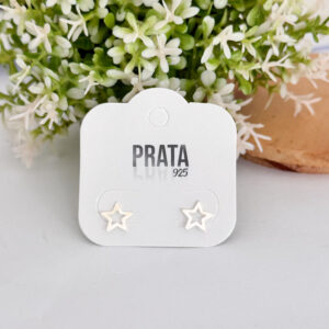Brinco Estrelinha Vazada Prata 925