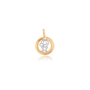 Pingente Menino Círculo com Detalhe de Ródio 13MM