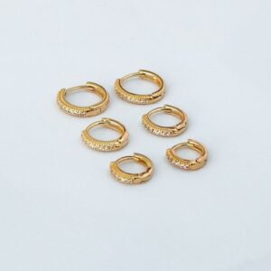 Argola Fina Trio Zircônia