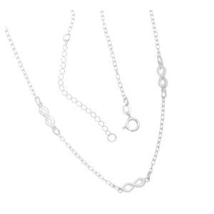 Colar Pingente de Infinito Prata 950-45cm