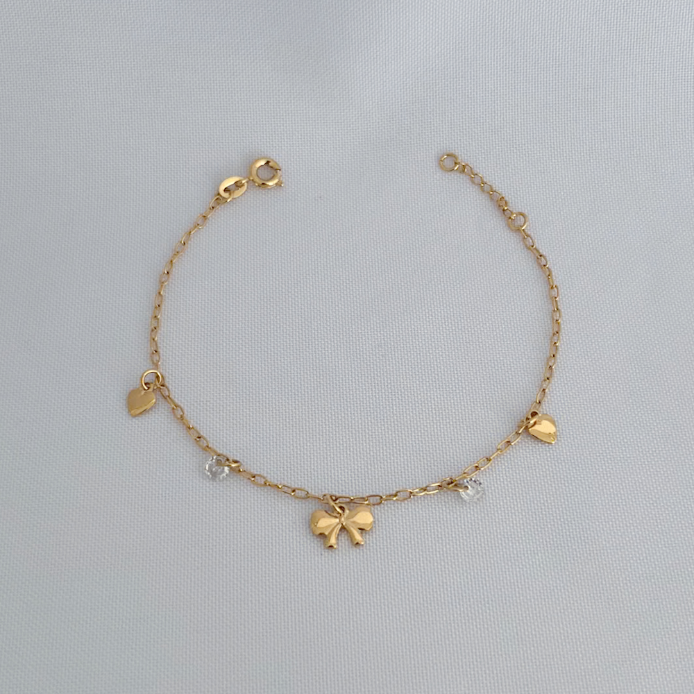 Pulseira Laço Zircônia-18cm