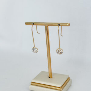 Brinco de Gancho Pingente Cristal-3,5cm
