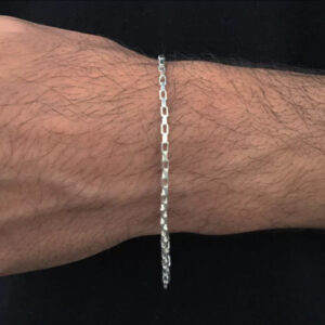 Pulseira Cartier Tijolinho Elos de 2.4mm Prata 925-20cm