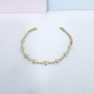 Pulseira Pérolas Triângulo-16cm