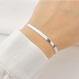 Pulseira Laminada 2,5mm Prata 925-18cm