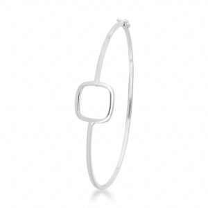Bracelete Quadrado Vazado Liso de Prata 925