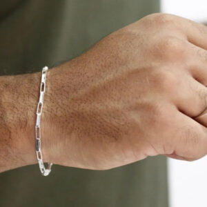 Pulseira Cartier Tijolinho 3mm Prata 925-20cm