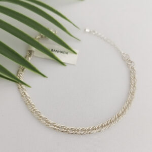 Pulseira Banho de Prata Trançada